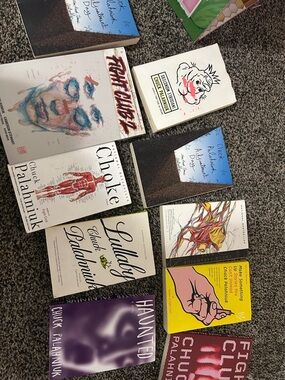 Collection of Chuck Palahniuk Paperback Books - Multi Color